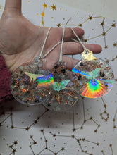 Load image into Gallery viewer, Christmas tree ornament with prehnite and luna moth
