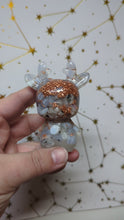 Load and play video in Gallery viewer, Reindeer healing orgonite with blue lace agate, moonstone and copper
